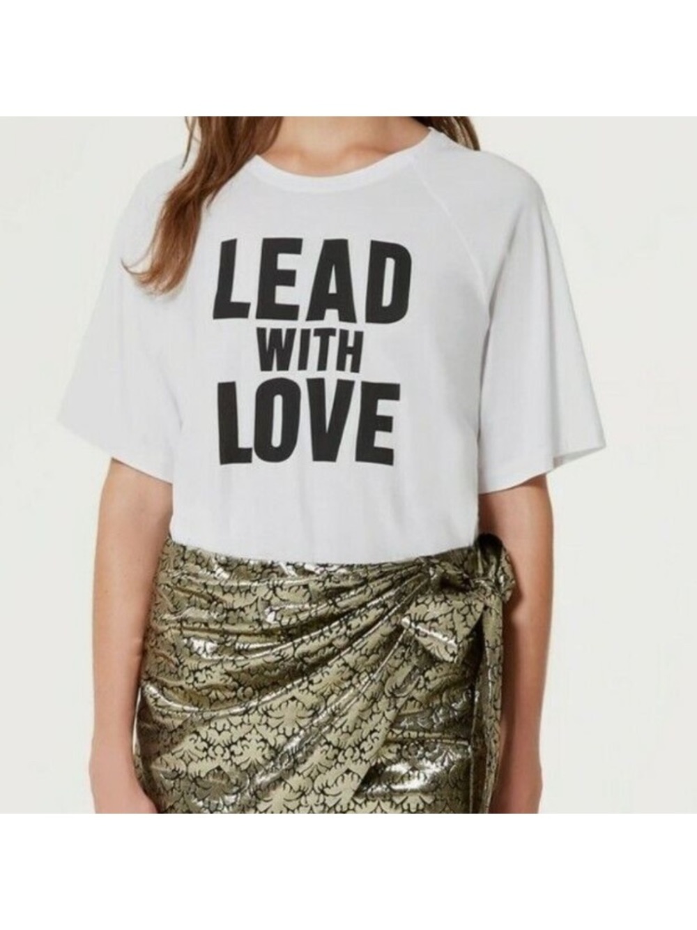 Rebecca Minkoff White Graphic 'Lead With Love' Short Sleeve Tee